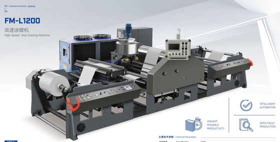15kw Paper Wax Coating Machine 1220mm Width Kraft Paper Coating Machine