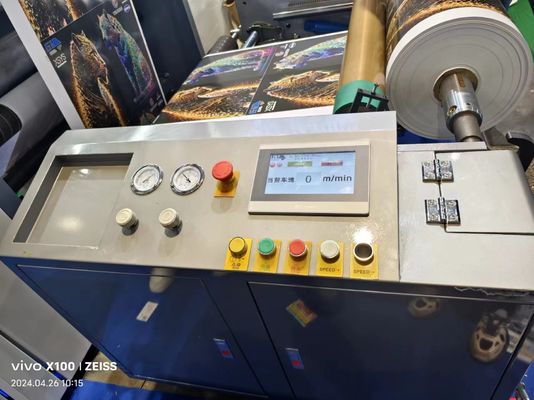 Speed Sleeve Type Flexo Printing Machine with Automatic Magnetic Powder Brake Controller Machanical Speed 300m/min