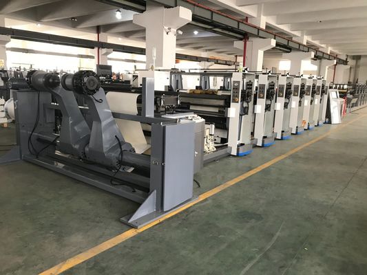 PE Coated Flexo Paper Printing Machine 100mm Web Roller Diameter And UV Dryer
